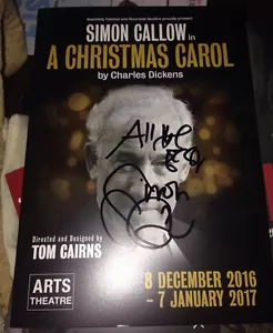 Simon Callow Signed A Christmas Carol Theatre Programme 100% Genuine - Picture 1 of 2