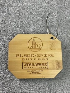 Star Wars Galaxy Edge Black Spire Outpost Translation Guide Wood key chain - Picture 1 of 6