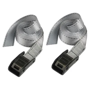 Master Lock Lashing Strap with Metal Buckle, Grey 2.5m 150kg (Pack 2) MLK3110E - Picture 1 of 5