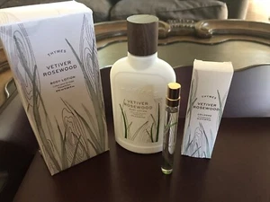 Thymes Vetiver Rosewood Body Lotion 9.25 Oz And Cologne 0.34 Oz - Picture 1 of 1