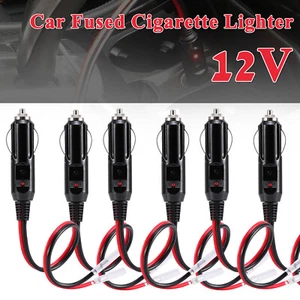 2/4/6PCS Fused 12V Male Car Cigarette Lighter Plug Socket Connector Cord 16AWG - Picture 1 of 9