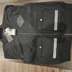 New Harley Davidson Men's Garage Jacket Woven Black Size LG L Large 97420-24VM - Picture 1 of 8