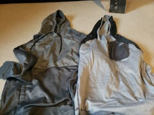 Two Reebok Men’s Hoodie Jackets Pullover - Size large Greys One 1/4 Zip - Picture 1 of 16