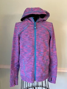 Ivivva by Lululemon Reversible Hooded Zip Up Jacket Pink Black Girls Size 14 - Picture 1 of 9