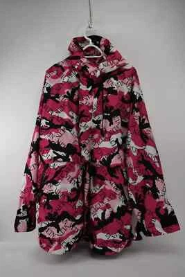 Valentino Mens Oversize Pink Camo Full Zip Hooded Mesh Lined Raincoat Size 46 - Image 1 of 4