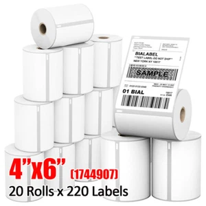20 rollos de etiquetas de envío térmico directo 4x6 para DYMO 4XL LabelWriter 1744907 - Imagen 1 de 7