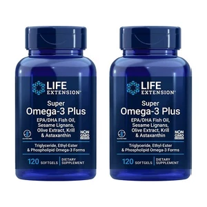 Life Extension Super Omega-3 Plus EPA/DHA Fish Oil, Sesame Lignans, Olive 120 SG - Picture 1 of 3