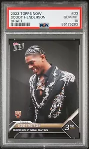 2023 TOPPS NOW DRAFT #D3 SCOOT HENDERSON RC PSA 10 Portland Trailblazers POP 174 - Picture 1 of 2