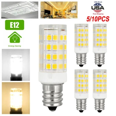 110v/220v E12 Candelabra LED Corn Light Bulb Ceiling Fans Lights Ceramics Lamp5W - Image 1 of 4