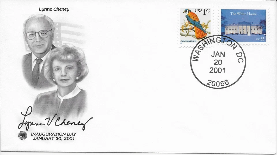 Inauguration Cover 1/20/01 Washington Singles Lynne Cheney - Image 1 of 1