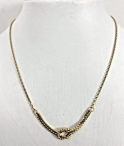 14k Yellow Gold ~ "LOVE KNOT" ~ 16" Necklace. 4.8g - Picture 1 of 11