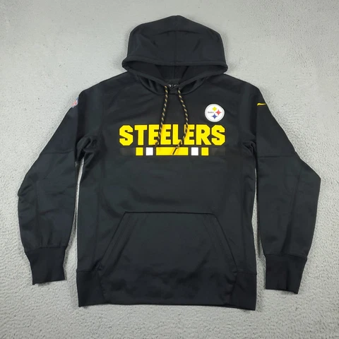 Nike Pittsburgh Steelers Sweater Mens Small Black OnField Hoodie Sweatshirt * Cover