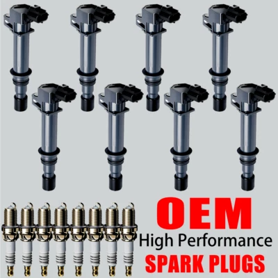 8X OEM Ignition Coil & 8X Iridium Spark Plugs For Dodge Ram 1500 Jeep 4.7L UF270 - Image 1 of 4