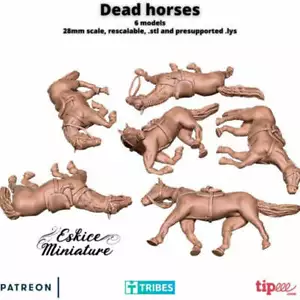 Dead Horses - Other Nations - Scenery - 28mm - Eskice Miniature - Picture 1 of 2