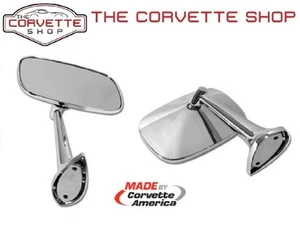 C3 Corvette Outside Mirrors Left Right Pair w/ Mounting Hardware 1975-1979 x2592 - Picture 1 of 1