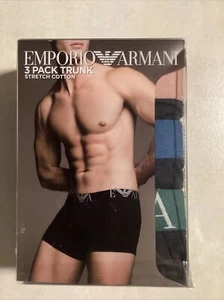 EMPORIO ARMANI Stretch Cotton Boxers Trunks 3 Pack Size XLarge - Picture 1 of 4