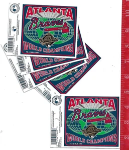 5 vintage 1995 window clings Atlanta Braves World Champions by Tag Express - Picture 1 of 3