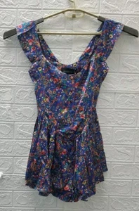 New Vanessa Mooney The Elisabeth Sleeveless Multicolor Short Romper Size 2XSmall - Picture 1 of 5