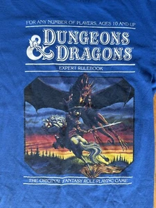 Dungeons and Dragons Blue Handbook T-Shirt: Vintage Retro D and D - Small - Picture 1 of 3