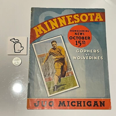 1938 Minnesota Gophers v Michigan HARMON Original Football Program UM UofM FR+ - Image 1 of 4