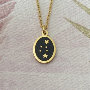 Chapado en Oro Estrella Lluvia Fugaz Stars Charm Colgante Collar - Imagen 1 de 2