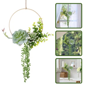Artificial Succulent Wreath Farmhouse Wreaths for Front Door Hanging Decor - Picture 1 of 12