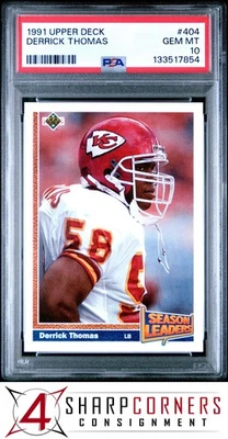 Derrick Thomas Chiefs Hof 1991 cubierta superior #404 PSA 10 Foto 1 de 3