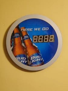Orologio digitale Anheuser-Busch pubblicità birra 2013 luce bud cavo mancante - Foto 1 di 6