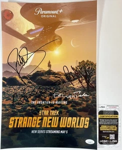 Star Trek Strange New Worlds S1 Cast Signed By 4 11x17 Poster Peck Romjin JSA... - Picture 1 of 1