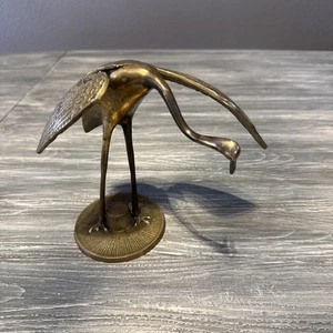 Vintage Messing Vogel Reiher Figur 7,5 Zoll von Leonard Silber MFG MCM - Bild 1 von 9