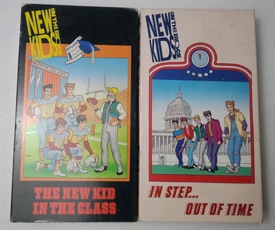 Lot 2 New Kids on the Block Cartoon VHS In Step Class Joey Donnie *UNTESTED* - Image 1 of 4