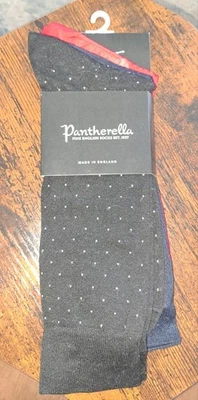 Pantherella Cotton Mix Mens Socks Size UK 10-12 3 Pack Made In England New - Image 1 of 4