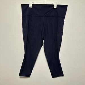 Leggings ajustados Athleta para mujer talla 3X Salutation Stash Pocket II 7/8 azul marino - Imagen 1 de 8