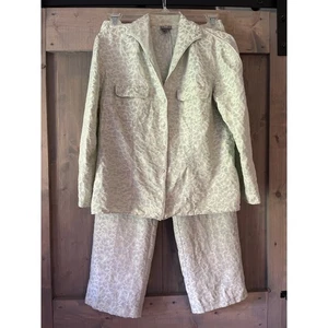 Sigrid Olsen Linen Silk Suit Blazer Pants Women's Size 10 Light Green Dressy - Picture 1 of 17