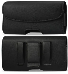 iPhone 13/14/15 16/Pro BELT CLIP/LOOP HOLSTER HORIZONTAL LEATHER CARRY CASE - Picture 1 of 12