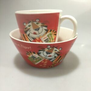 Kellogg's Hold that Tony Tiger Frosted Flakes Red Cereal Bowl & Mug Set 2006