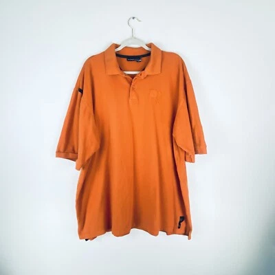 RocaWear Hombres 3X Grande Manga Corta Rugby Polo Naranja Cuello 3 Botones 3XL Foto 1 de 4
