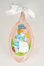 Waterford Holiday Heirloom Easter Ornament Glitter Glass Pink Hand Painted Egg