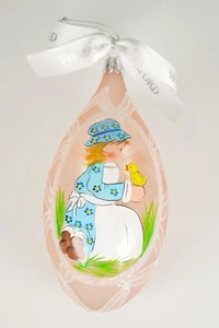 Waterford Holiday Herirloom adorno de Pascua vidrio brillante rosa huevo pintado a mano - Imagen 1 de 4
