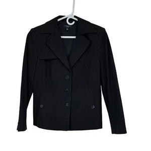 Ann Taylor 12 Petite Black Rayon/Cotton/Spandex Lined (Polyester/Spandex) Blazer - Picture 1 of 8
