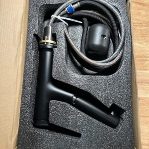 Three Functions Single Hole Pull Down Bathroom Faucet RB0869 Matte Black NEW - Picture 1 of 5