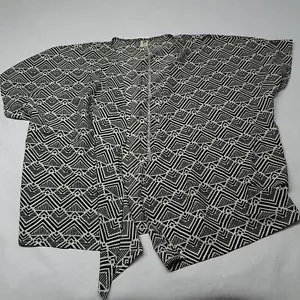 Cardigan kimono copricostume da spiaggia Roxy taglia M/L nero bianco aperto davanti - Foto 1 di 6