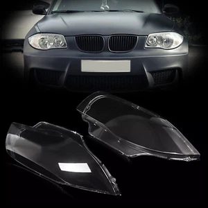 2PCS Front Headlight Glass Clear Cover For BMW 1-Series E81 E82 E87 E88 03-11S11 - Picture 1 of 15