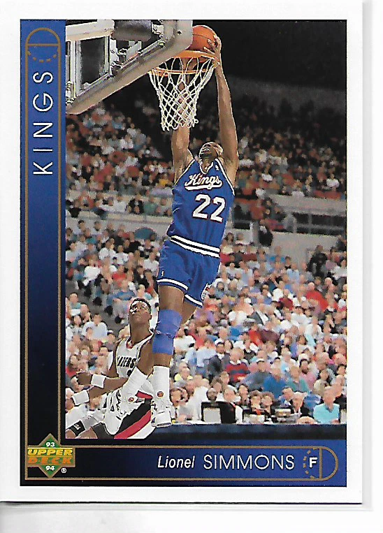 1993-94 Upper Deck Lionel Simmons Card - Image 1 of 1