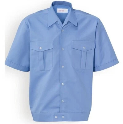 Camicia Maniche Corte da Uomo Sicurezza Lavoro Formale Pilota Police Uniforme - Immagine 1 di 4