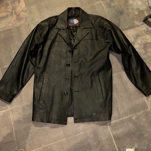 Lobi Lobi Vintage Leather Jacket Buttons Pockets Length 34" Men's Sz M - Picture 1 of 9
