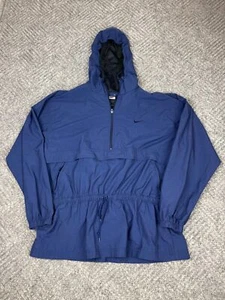 Vintage 90s Nike Windbreaker Jacket Boys Large 12-14 Blue Zip Sports Logo Hooded - Picture 1 of 13