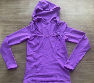 Top de entrenamiento Lorna Jane manga larga malla sudadera con capucha - púrpura vibrante - se ajusta como XS Foto 1 de 4