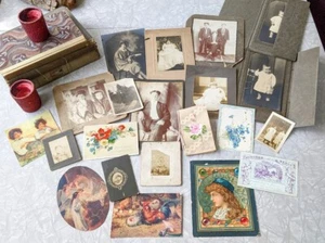 1800-1900er Lot Vintage Ephemera Fotos Karten Postkarten Junk Journal Victorian - Bild 1 von 16