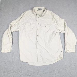 REI Shirt Men's Large Beige Vented Button-Up Outdoor Hiking Lightweight Travel - Picture 1 of 6